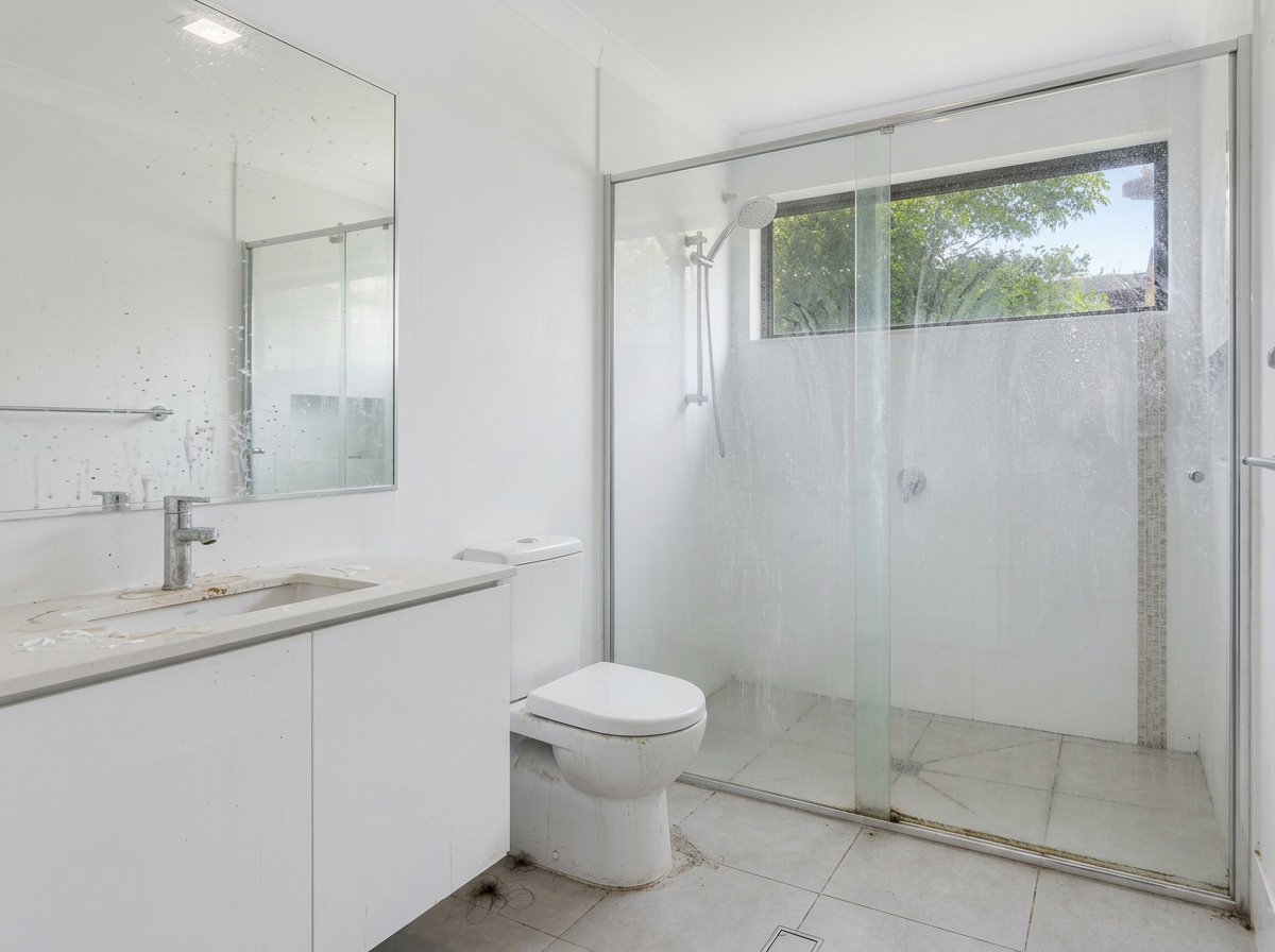 Bathroom Restoration before Brisbane Novashine Cleaning